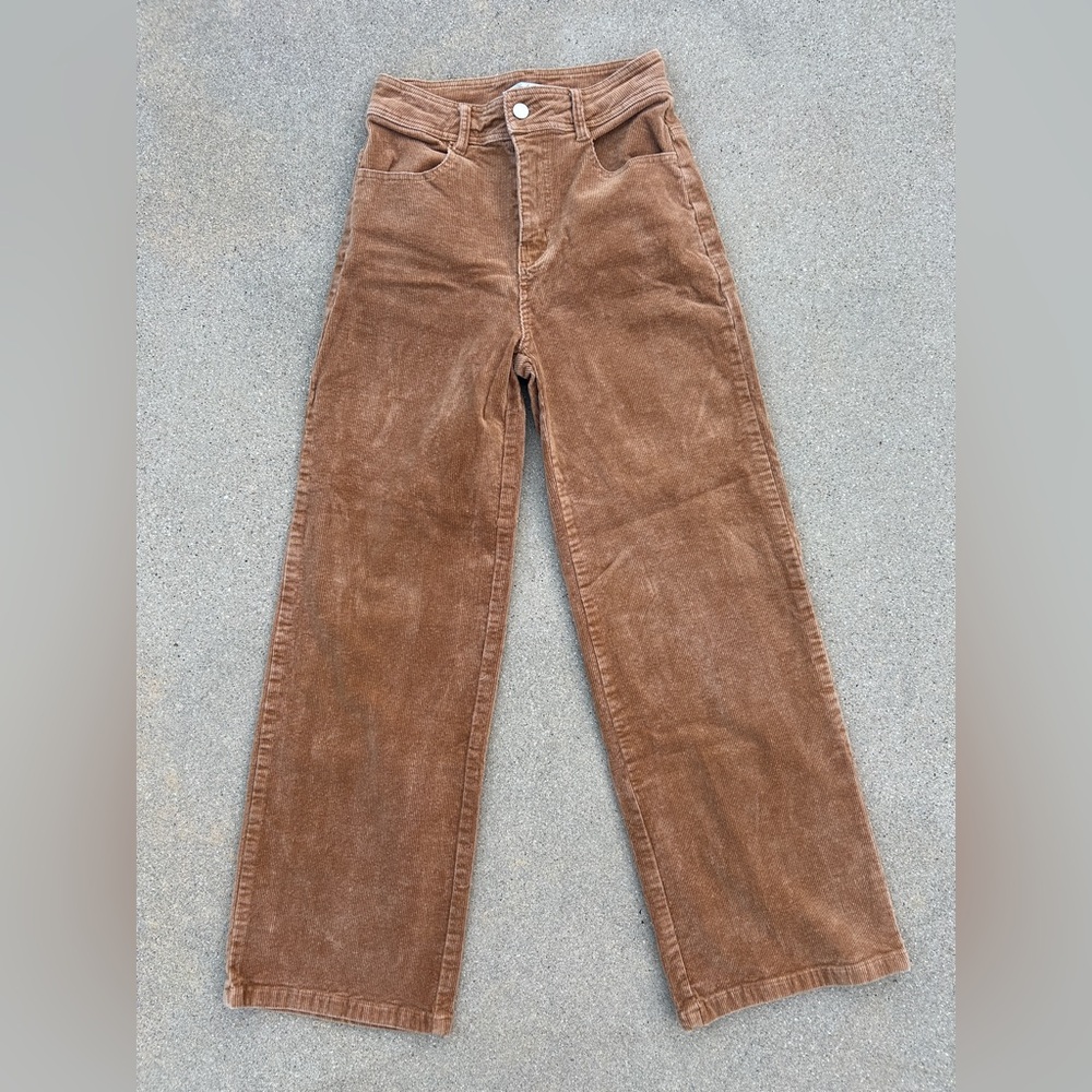 Cloud Ten Corduroy Brown Wide Leg Jeans Women Size Small
